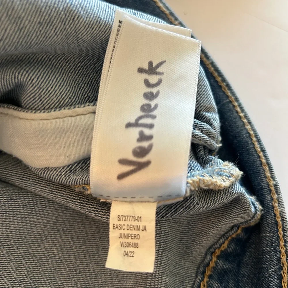 Old Navy Kids Blue Denim Trucker Jacket Size S 6-7 Junipero Medium Wash Stretch